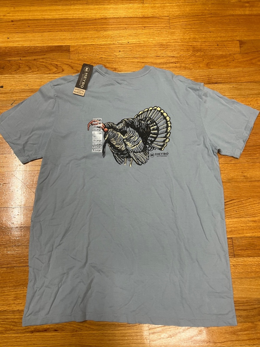 NWT Heybo Men's Light Blue Turkey Graphic T-Shirt